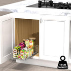 Simple Houseware Pull-Out Cabinet Sliding Basket, 17.2Dx9.7Wx5H, Chrome - Image 2