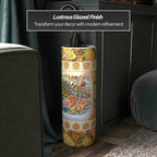 Red Lantern 24" Satsuma Peacock Porcelain Umbrella Stand - Image 5
