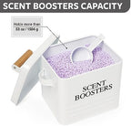 Calindiana Modern Farmhouse Metal Laundry Scent Booster Beads Dispenser Container with Scoop for Laundry Room Decor and Accessories and Space Saving Laundry Room Organization and Storage, White - Image 4