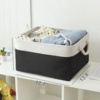 TheWarmHome Organization and Storage Basket for Organizing - Jumbo 3 Pack 17.7x13.8x9.7 inch Fabric Storage Cubes for Closet Gifts Organizer Empty Book (White & Black) - Image 5