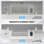 Large Keyboard Tray Under Desk, Pull Out Keyboard & Mouse Tray for Typing - Image 7
