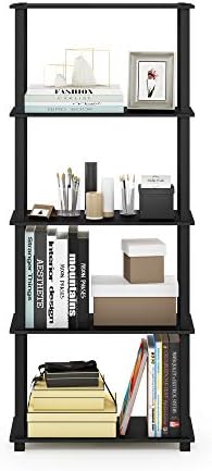 Furinno Turn-N-Tube 5-Tier Multipurpose Shelf / Display Rack / Storage Shelf / Bookshelf, Square Tubes, Americano/Black - Image 6