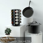 Handisen Rotating Spice Rack Organizer for Cabinet, Spice Racks Storage with 20 Jars, Spinning Spice rack for Kitchen Countertop, Spice Holder,Seasoing Storage Racks, Silver - Image 4
