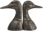 Creative Co-Op Decorative Distressed Cast Metal Duck Head Bookends, Black, Set of 2 - Image 5