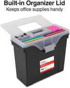 Staples Slim Portable File Tote, Letter Size, Black, 5/Carton - Image 3