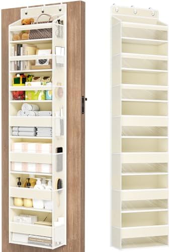 Mefirt Over The Door Organizer, 7 Tier Door Hanging Organizers with 7 Large Pockets 14 Side Pockets, Behind Door Storage Hanging Shelves for Closet Bathroom Bedroom Nursery by Mefirt