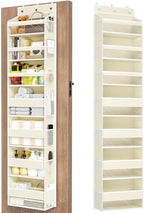 Mefirt Over The Door Organizer, 7 Tier Door Hanging Organizers with 7 Large Pockets 14 Side Pockets, Behind Door Storage Hanging Shelves for Closet Bathroom Bedroom Nursery by Mefirt