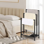 Freestanding Towel Rack, 3 Tier Metal Towel Rack, Black - Image 6