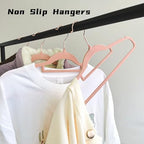Pink Velvet Hangers 50 Pack - Adult Hangers Rose Gold Hook, Space Saving Non-Slip Clothes Hangers, 16.5 Inch with Tie Bar for Coats,Sweater,Jackets,Dresses, Shirts, Suits & T-Shirts - Image 3