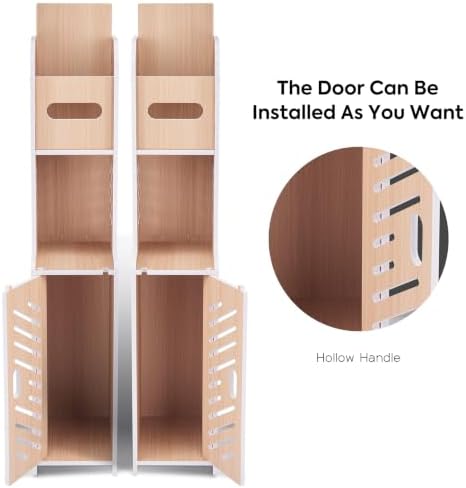 Bathroom Storage Cabinet, Toilet Paper Holder with Shelf (Oak) - Image 3