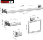 15-Piece Brushed Nickel Bathroom Accessories Set 23.6 Inch Towel Bar Set. - Image 2