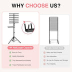 Hemndic Braiding Hair Rack with Tray, 2-sided 144 Pegs, Heavy Duty Braiding Rack Stand for Hair, Height Adjustable Standing Hair Extension Holder with Storage Bag & Braiding Accessories - Image 6