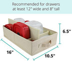 Food Storage Container Organizer Box – A Kitchen Drawer Organizer Compatible with Rubbermaid, Glad Containers and Lids – Adjustable Foldable Cloth Box - Image 6