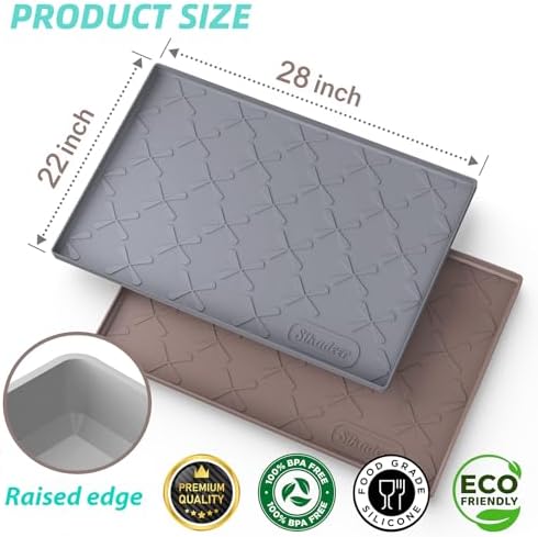 SIKADEER Waterproof Under Sink Mat Silicone 28" x 22" Kitchen Cabinet liner - Image 3
