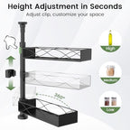 MIXOO Spice Rack Organizer Tension Pole, 4-Tier Adjustable Spice Organizer - Image 5