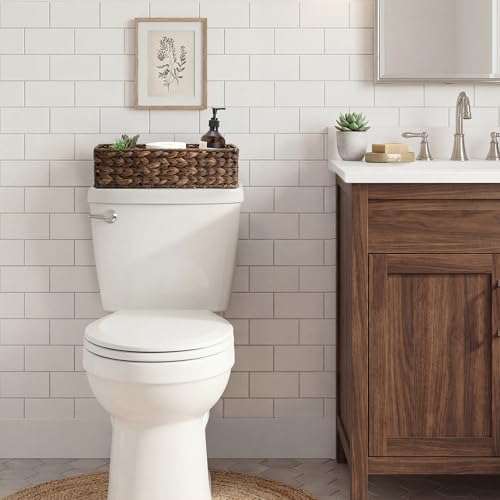 StorageWorks Small Toilet Paper Basket, Bathroom Basket Organizer, Brown - Image 4