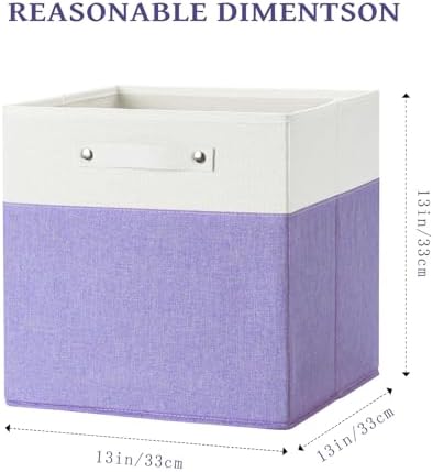 FinishingBo 13x13x13 Storage Cube Bins 4 Pack, Cube Shelf Baskets - Image 3