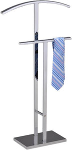 KB Designs - Metal Suit Valet Stand Clothing Organizer, Clothes Rack, Jacket Hanger, Tie Hanger (Chrome) - Image 3
