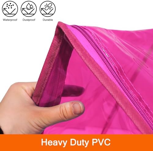 Vieshful Pink 40L Clear Clothes Storage Bag with Zipper 5 Pack - Image 3