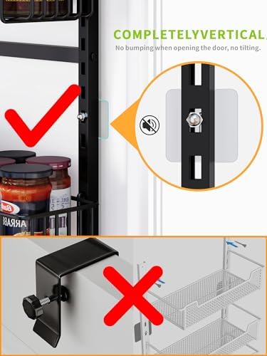 8-Tier Over Door Pantry Organizer,Heavy Duty Adjustable Metal Shelf for Pantry, Black - Image 6