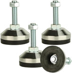 Heavy Duty Leg levelers ， Leveling Legs 2.36" Dia Base,Adjustable feet levelers M12 Thread, 1300 Lb Capacity,Capacity for Workbench, Machine, Cabinet (D60xM12x50,4 Pcs, Black) by MUHOUZHINANG