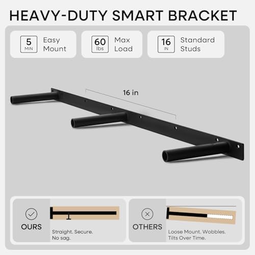 Homeforia 48 Inch DIY Floating Shelves, High-End Solid Pine Wood, Set of 3 - Image 2