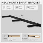 Homeforia 42 Inch Floating Shelves, High-End Solid Pine Wood, Set of 3 - Image 4