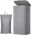 Lifewit 105L Large Laundry Basket with Lid, Laundry Hamper with Plastic Handles and Removable Bag, Foldable Tall Dirty Clothes Hampers for Laundry for Laundry Room, Bedroom, Bathroom, Dorm, Light Gray by Lifewit