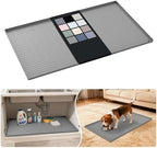 URMONA Waterproof Silicone Under Sink Mat 37'' x 22'' Shelf Liner for Kitchen and Bathroom, Cabinet and Counter Protector, Storage and Organizers, Litter Mat, Pet Cat Puppy Essentials(Beige) by URMONA