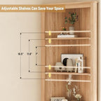 INNOD 69" Tall Corner Shelf with Doors, 6-Tier Corner Storage Cabinet with Doors, Space Saver Shelf for Bathroom, Bathroom Floor Cabinet for Living Room Kitchen, Hallway - Image 4