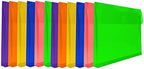 JAM PAPER Plastic Expansion Envelopes with Hook & Loop Closure - Letter Booklet - 9 3/4 x 13 with 1 Inch Expansion - Assorted Colors - 12/Pack by JAMPaper