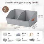 Homsorout Closet Organizers and Storage Bins - 6 Pack Collapsible Divided Trapezoidal Cube Storage Bins Baskets For Organizing Clothes Blankets,Toys, Books, Towels(Light Grey) - Image 2