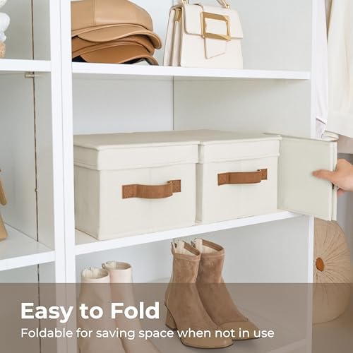 StorageWorks Fabric Storage Bins with Lids, Closet Storage Bins - Image 2