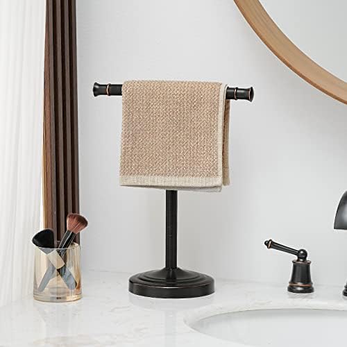 RUMOSE Oil Rubbed Bronze Hand Towel Holder Stand Countertop Towel Rack - Image 2