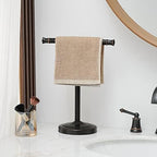 RUMOSE Oil Rubbed Bronze Hand Towel Holder Stand Countertop Towel Rack - Image 2