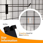 10'' Gridwall Hook Black 25 Pcs Gridwall Accessories Gridwall Pegs - Image 6