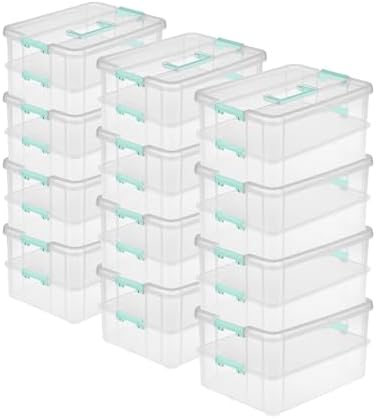 Sterilite Stack & Carry 2-Layer Handle Storage Box with Lids, 12-Pack by Sterilite
