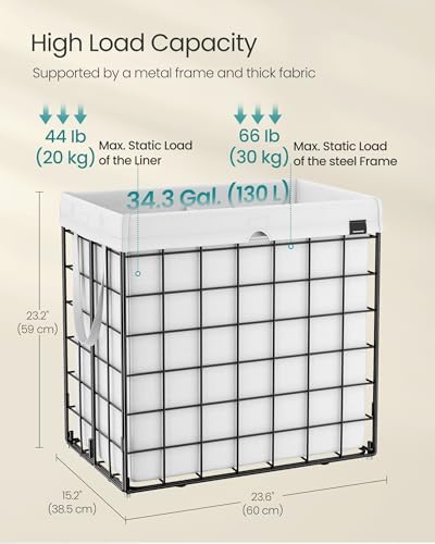 SONGMICS Laundry Hamper, Collapsible, 34.3 Gal. (130L) - Image 5