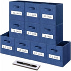 Storage Bins,11" Cube Storage Bin with Labels,10pcs,Navy Blue by Anyoneer