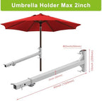 Dolibest Hitch Mount Umbrella Holder for Cars, SUVs & Trucks - Rust-Proof Portable Outdoor Umbrella Stand for Road Trips, Tailgating, Beach & Camping - Fits 1" to 2" Umbrella Poles- White - Image 2