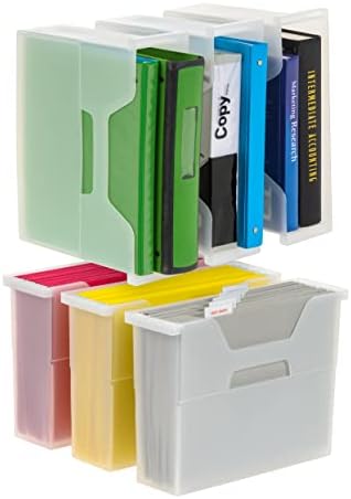 IRIS USA 6-Pack Small Desktop File Box with Open Lid, Clear by IRISUSA