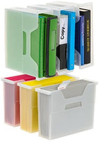 IRIS USA 6-Pack Small Desktop File Box with Open Lid, Clear by IRISUSA