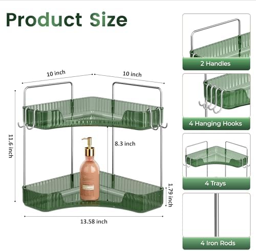 Corner Counter Organizer, 2-Tier Bathroom & Kitchen Storage Tray - Image 2