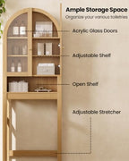 Arched Over The Toilet Storage Cabinet with Acrylic Door - Image 4