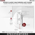 Rev-A-Shelf 38" Half Moon Dual Tier Lazy Susan for Blind Corner Cabinet - Image 4