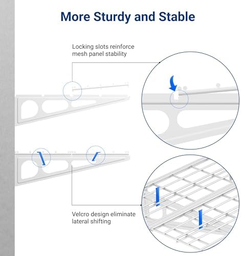 FLEXIMOUNTS 4-Pack 2x4ft Wall Shelf Garage Storage Rack Wall Mounted, White - Image 4