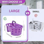 SIMPLYKLEEN Large Shower Caddy Portable 2PC - Made in USA Plastic Jumbo Size Dorm Storage Candy Tote with Handle Shower Organizer for Bathroom, Pantry, Kitchen, College Dorm, Orange/Purple - Image 2