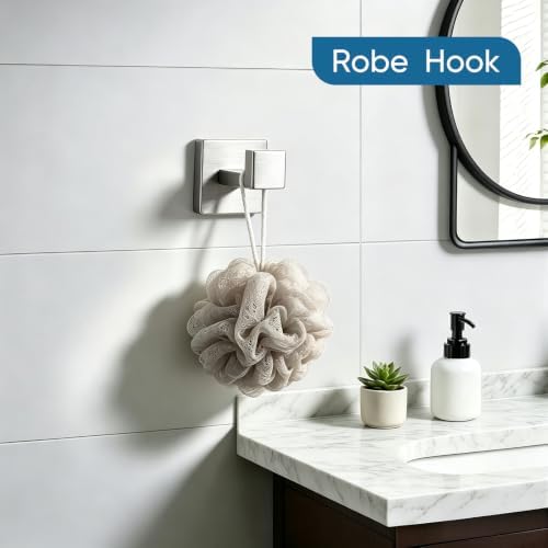 VELIMAX Brushed Nickel Towel Bar, SUS304 Stainless Steel Bathroom Hardware Set, Towel Racks for Bathroom Wall Mounted 16-Inches - Image 5