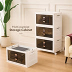 4 Tier Stackable Storage Bins with Lid, Total 199QT (4x49QT) Foldable Closet Organizer with Wheels, Collapsible Plastic Storage Boxes for Clothes, Toys, Kitchen, Office, and Dorm Room - Image 4