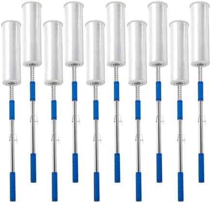 10-Pack Long Handle Stretch wrap Dispenser - 48 Inch Shrink wrap Pole Heavy Duty Stretch Film Dispenser Pole Holder - Fits 12" to 24" Rolls with 2" to 3" Core -Wrapping Pole for Shrink wrap by Bullro